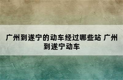 广州到遂宁的动车经过哪些站 广州到遂宁动车